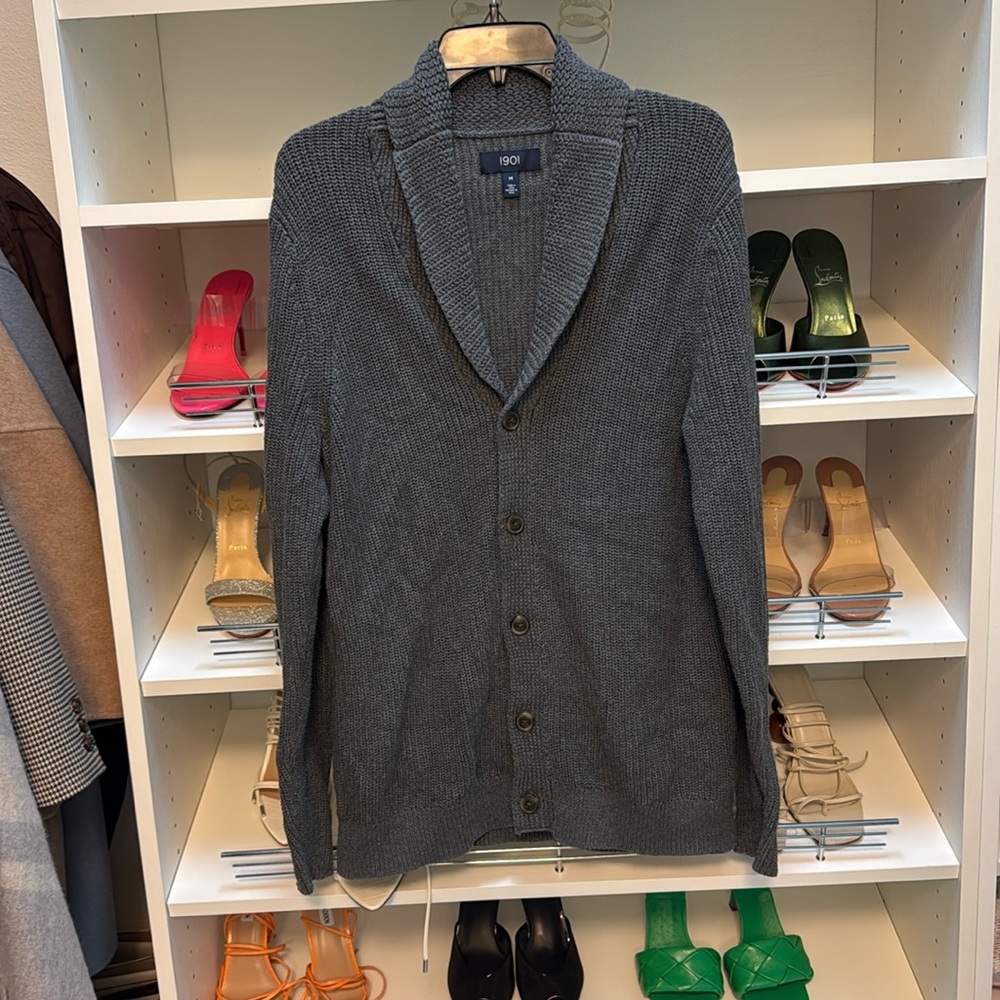 Men’s Grey 1901 Cardigan Size Medium